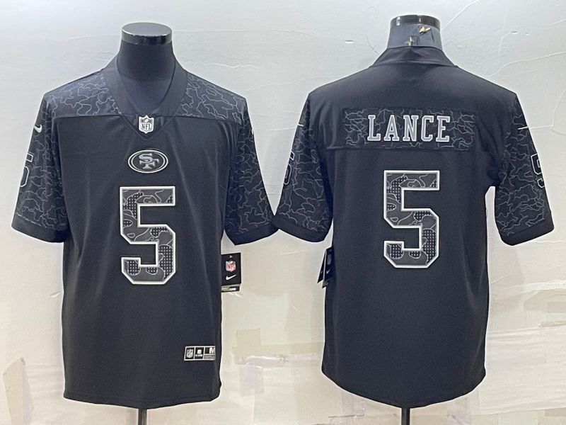Men San Francisco 49ers #5 Lance Nike Black RFLCTV Limited NFL Jersey->san francisco 49ers->NFL Jersey